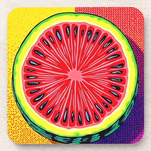 Dessous-de-verre Pop Art de la pastèque (Devant)