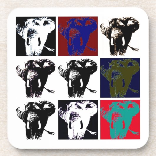 Dessous-de-verre Pop Art Elephants (Devant)