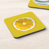 Dessous-de-verre Pop art jaune vif citron pamplemousse aquarelle (Côté gauche)