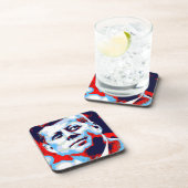 Dessous-de-verre Pop Art JFK John F. Kennedy Red Blue (Côté Droit)