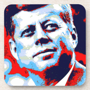 Dessous-de-verre Pop Art JFK John F. Kennedy Red Blue