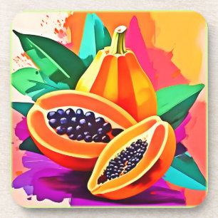 Dessous-de-verre Pop Art Papaya découpé