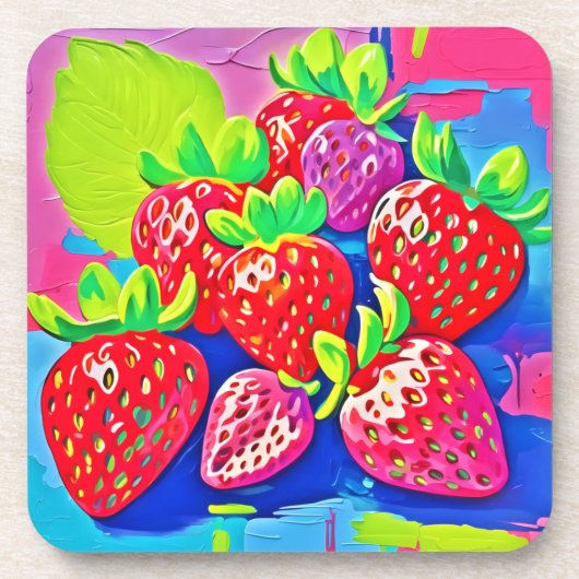 Dessous-de-verre Pop Art Strawberry (Devant)
