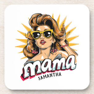 Dessous-de-verre Pop Mama Retro Personnalisé Art 1