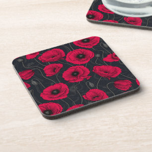 Dessous-de-verre Poppies rouges