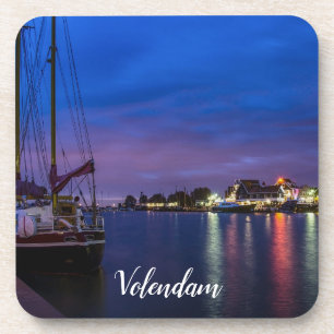 Dessous-de-verre Port de Volendam illuminé la nuit