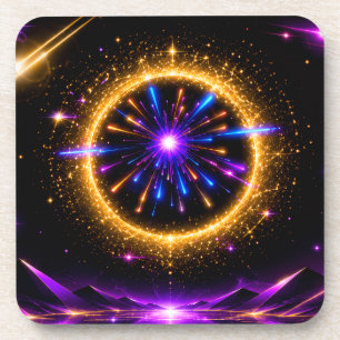 Dessous-de-verre Portail Cosmique Radieux Toile Étendue de Galaxi