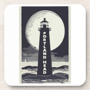 Dessous-de-verre Portland Head Maine Lighthouse Moon