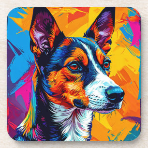 Dessous-de-verre Portrait abstrait de chien Basenji