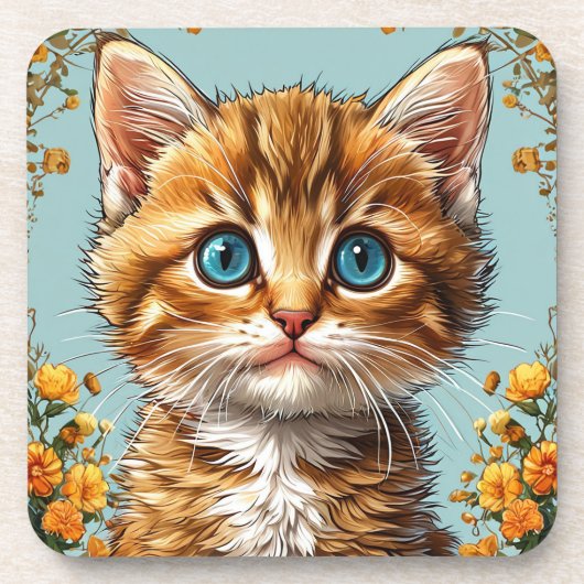 Dessous-de-verre Portrait de chaton mignon (Devant)