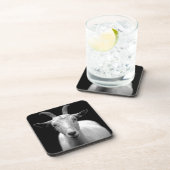 Dessous-de-verre Portrait de chèvre en noir et blanc (Côté Droit)