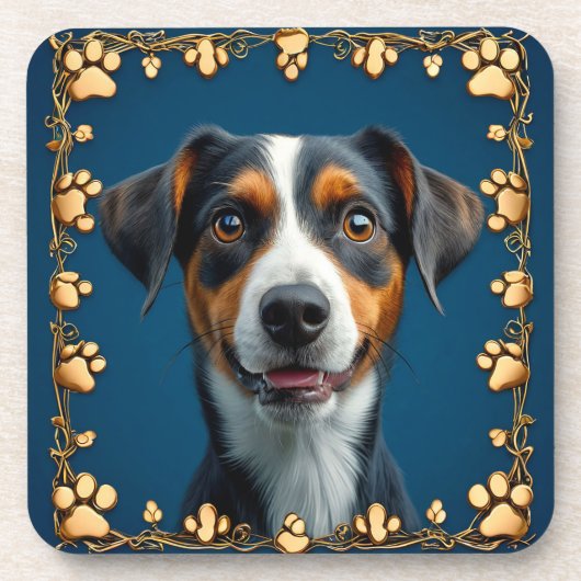 Dessous-de-verre Portrait de chien mignon (Devant)