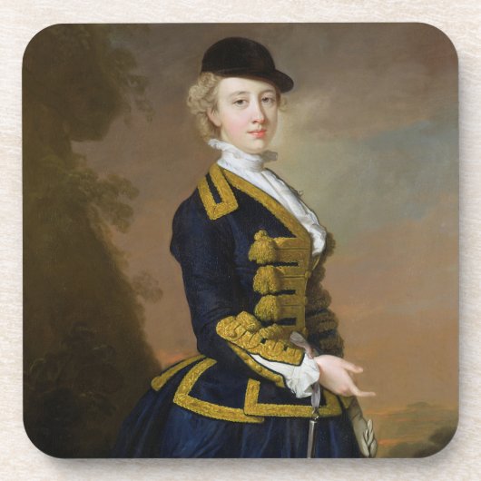 Dessous-de-verre Portrait de Nancy Fortesque portant un ri (Devant)