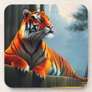 Dessous-de-verre Portrait dramatique de la forêt de tigres