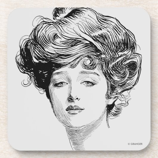 Dessous-de-verre Portrait d'une fille de Gibson, 1900 (Devant)