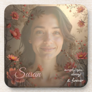 Dessous-de-verre Portrait personnalisé pour elle – Cadeau photo per