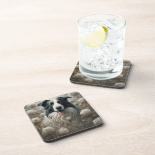 Dessous-de-verre Portraits de races de chiens de fleurs 12