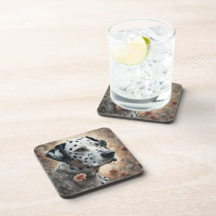 Dessous-de-verre Portraits de races de chiens de fleurs 3