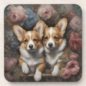 Dessous-de-verre Portraits de races de chiens de fleurs 5 (Devant)