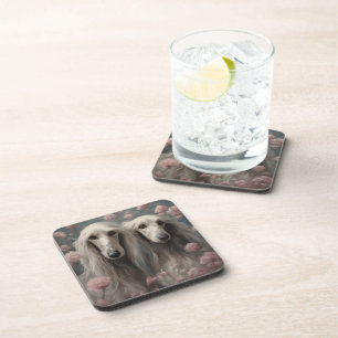 Dessous-de-verre Portraits de races de chiens de fleurs 8