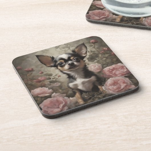 Dessous-de-verre Portraits de races de chiens de fleurs 9 (Côté gauche)