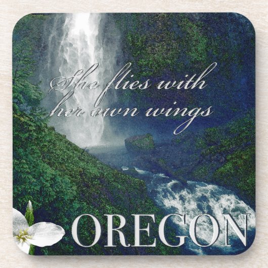 Dessous-de-verre Poster de la cascade de l'Oregon (Devant)