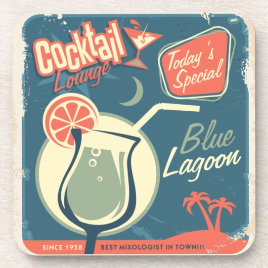 Dessous-de-verre Poster du salon retro Vintage (Devant)