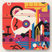 Dessous-de-verre Poster spatial Retro - Programme d'exploration de  (Devant)