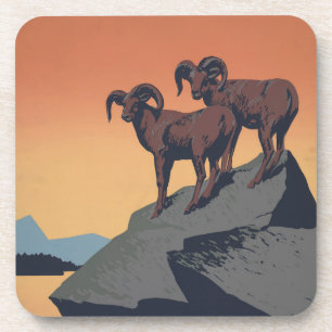 Dessous-de-verre Poster vintage Promouvoir Les Voyages Dans Les Par