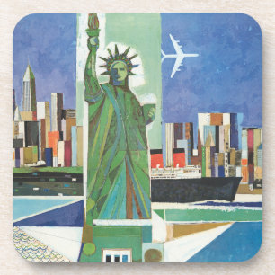 Dessous-de-verre Poster Vintage voyage pour American Airlines