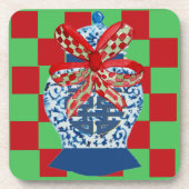 Dessous-de-verre Pot à gingembre bleu de Noël (Devant)