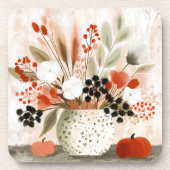 Dessous-de-verre Pot de fleurs d'automne et Pot tacheté de rouille (Devant)