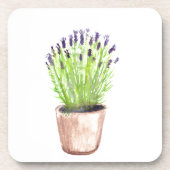 Dessous-de-verre Pot herbe lavande plante rustique violet fleuri (Devant)