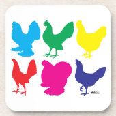 Dessous-de-verre Poules colorées (Devant)