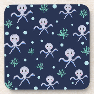Dessous-de-verre Poulpe sous le motif pour enfants de la mer