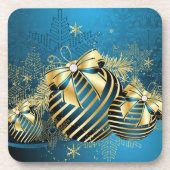 Dessous de verre pour boisson Boules de Noël dorée (Devant)