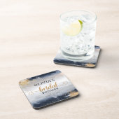 Dessous de verre pour boisson de fiançailles Navy  (Côté Droit)