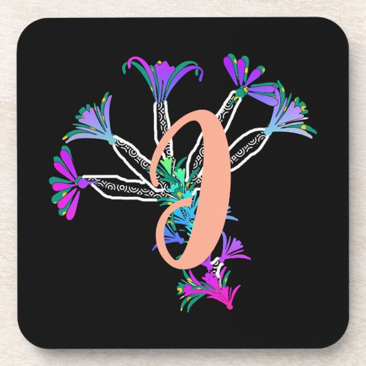 Dessous de verre pour boisson Monogramme initiale (Devant)