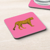 Dessous de verre pour boisson Pink Cheetah (Côté gauche)