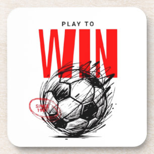 Dessous de verre pour boisson "Play to Win Soccer"