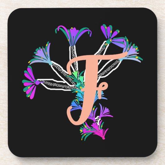 Dessous de verre pour boissons Monogramme initiale (Devant)