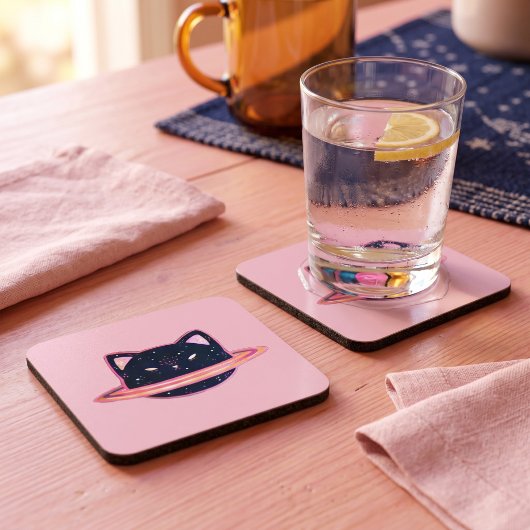 Dessous de verre pour boissons Planet Cat