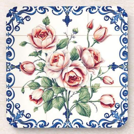 dessous de verre pour bouquet de roses classiques (Devant)