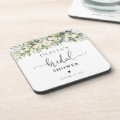 Dessous de verre pour douche de mariée à fleurs bl (Côté gauche)