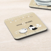 Dessous de verre pour oiseaux mariages (jeu de 4) (Côté gauche)