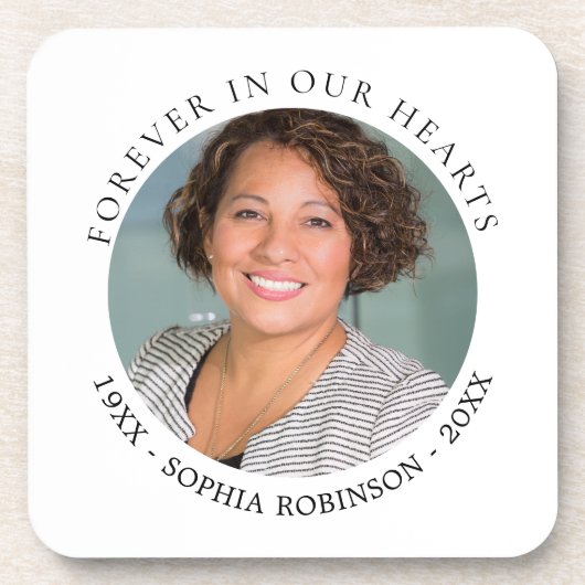 Dessous-de-verre Pour toujours dans nos coeurs Photo Funeral Memori (Devant)