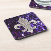 Dessous-de-verre Pourpre de Fleur De Lis Sequins de bijou (Côté gauche)