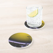 Dessous de verre pourpre et jaune cassé (Côté)