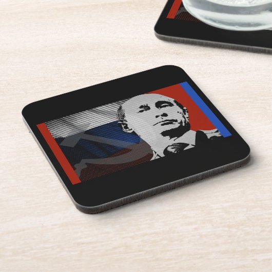 Dessous-de-verre Poutine avec drapeau russe (Côté gauche)
