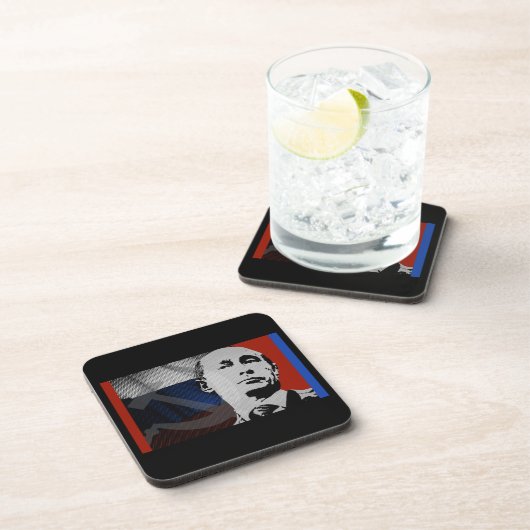 Dessous-de-verre Poutine avec le drapeau russe (Côté Droit)